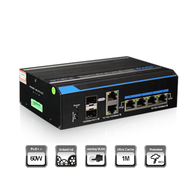 AS-4P2SG - Industrial 4 Ports PoE Gigabit Ethernet Switch